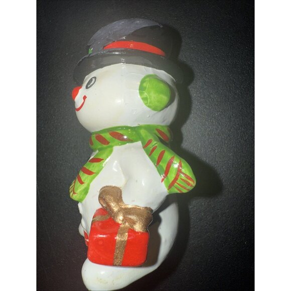 Vintage Snowman Salt and Pepper Shaker (1) Telco GLUED CRACKED BOTTOM BROKE HAT - Picture 8 of 14